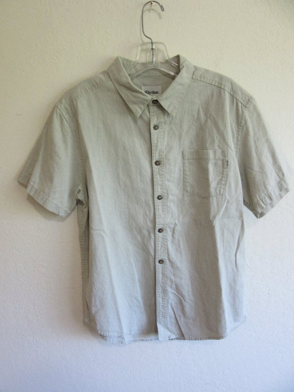 Rhythm Natural Stone Color Men's M Short Sleeve Shirt